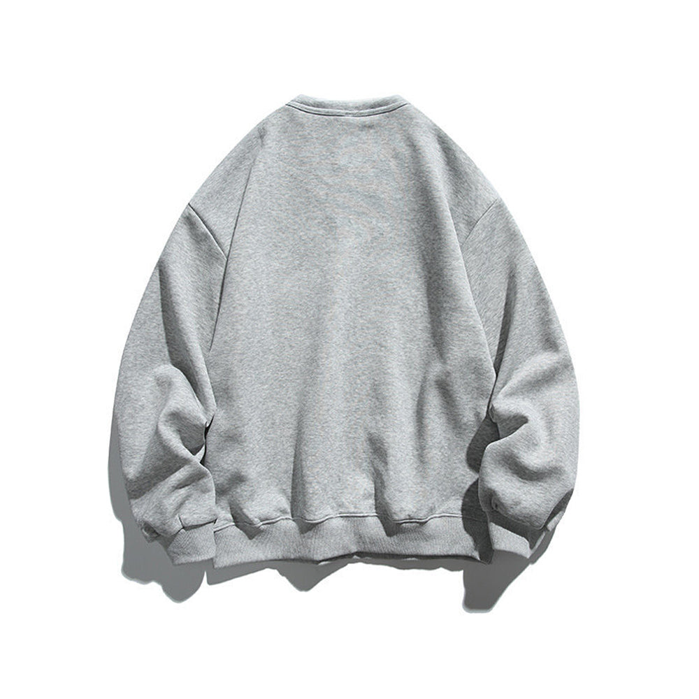 Solid color faux two-piece sweatshirt