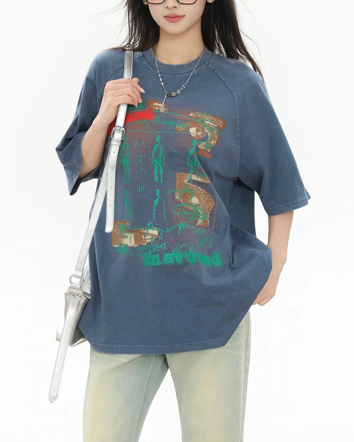 Fun pattern short sleeves
