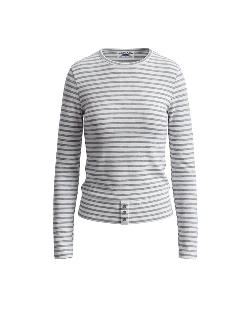Striped crew neck versatile long sleeve