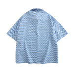 American retro strappy cartoon embroidered shirt