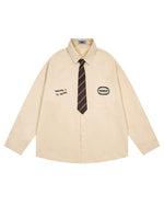 Casual Embroidered Long-Sleeved Shirt