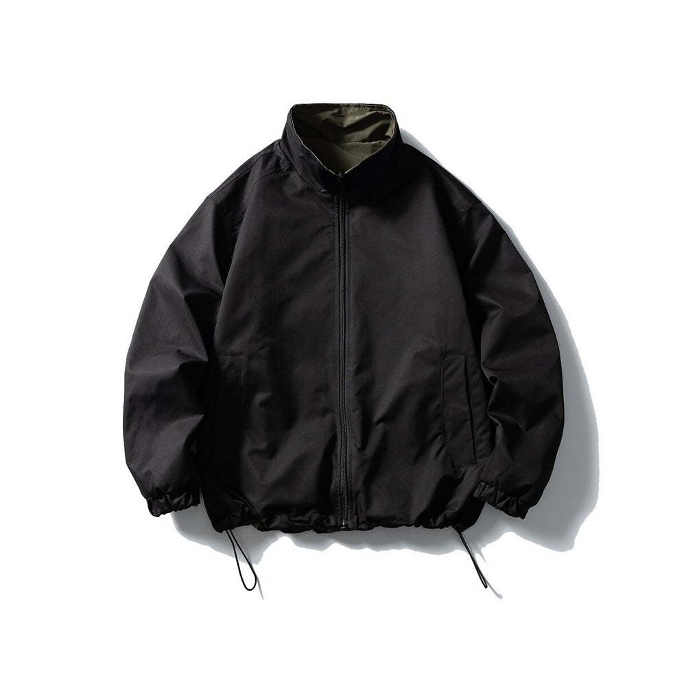 Stand collar reversible jacket