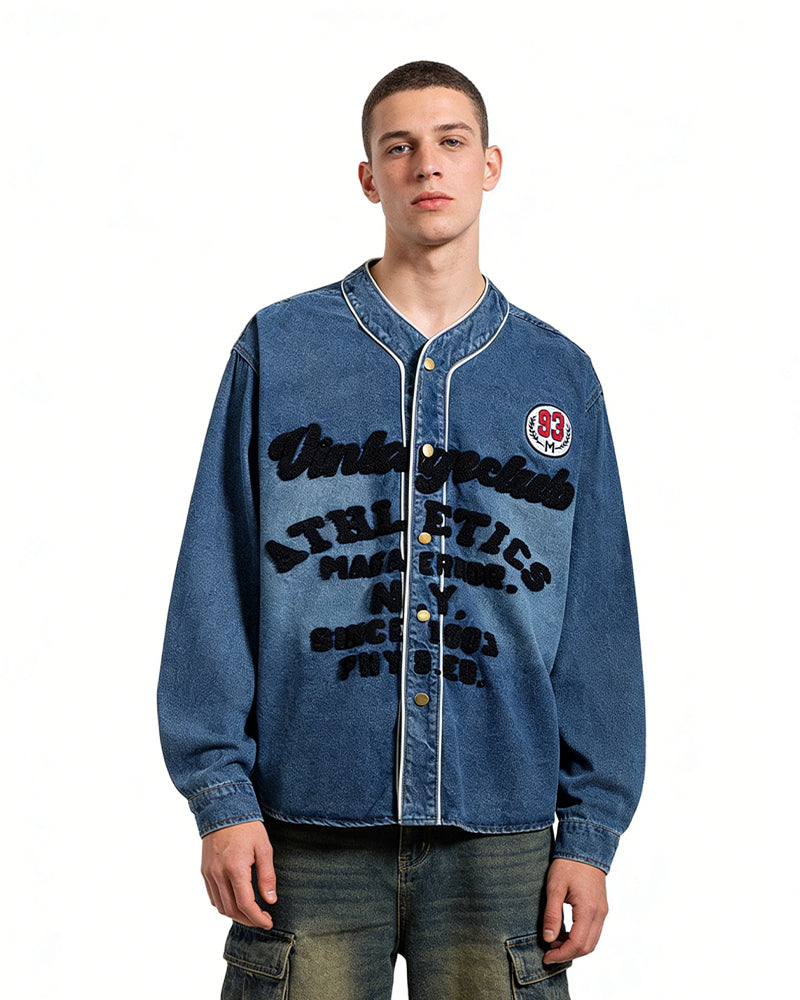 Washed letter jacket