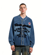 Washed letter jacket