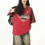 아메리칸 레트로 스티치 스포츠 반소매