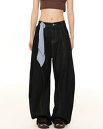 絲巾休閑牛仔褲