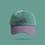 撞色格紋透氣棒球帽