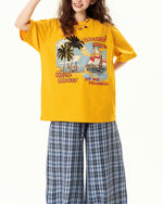 레트로 크리에이티브 프린트 반팔