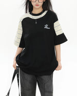 Striped short sleeves