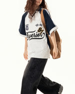 레트로 콘트라스트 폴로 반소매