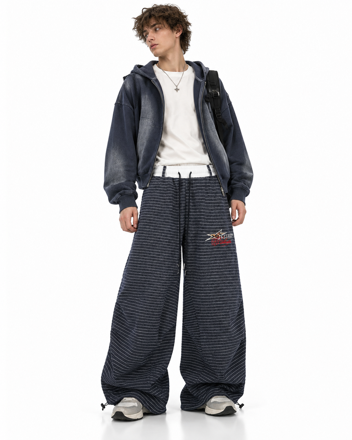 Retro contrast casual pants