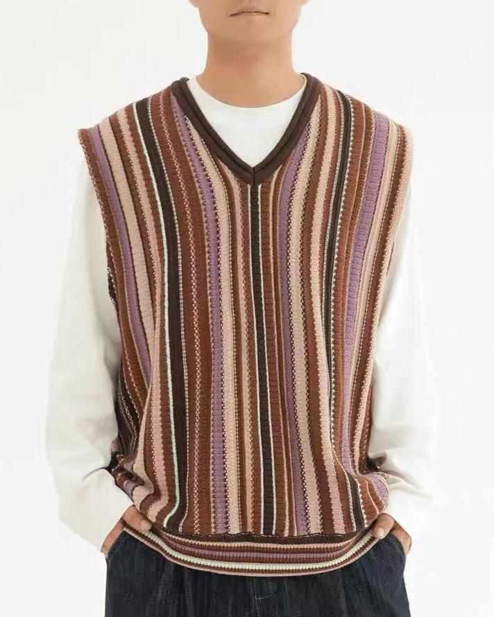 vintage striped sweater vest 