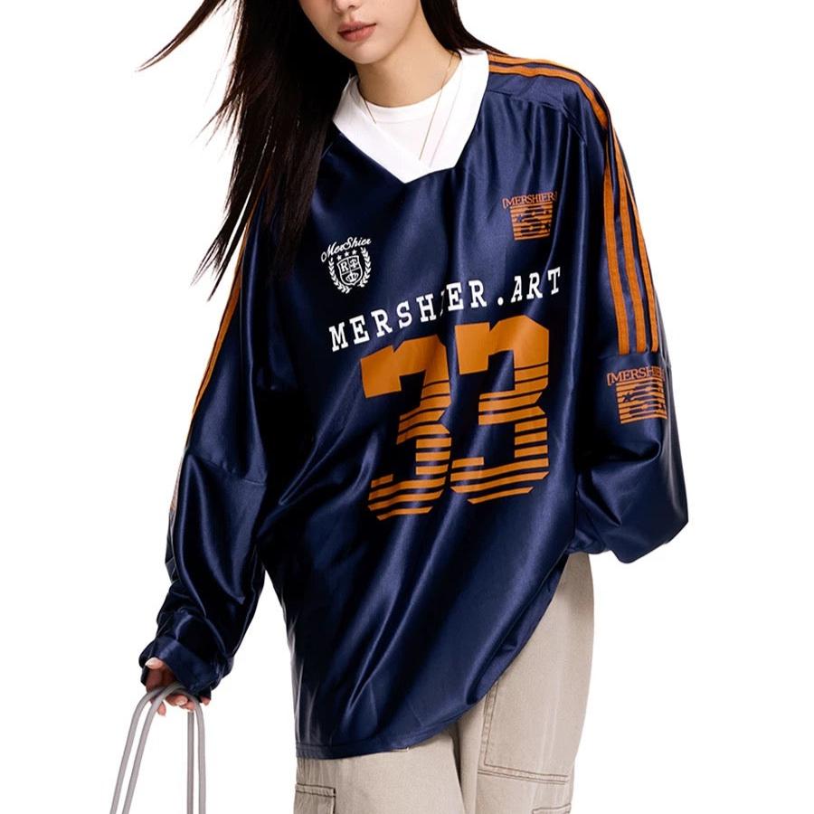 Retro letter sports jersey