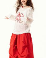 Simple off-shoulder long sleeves (women's)