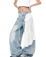 復古水洗牛仔長褲