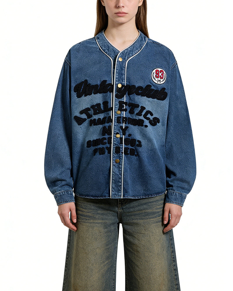 Washed letter jacket