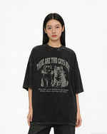 美式卡通小貓咪短袖