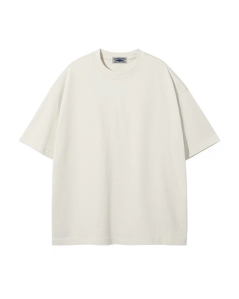 クルーネック無地オーバーサイズカップル半袖Tシャツ