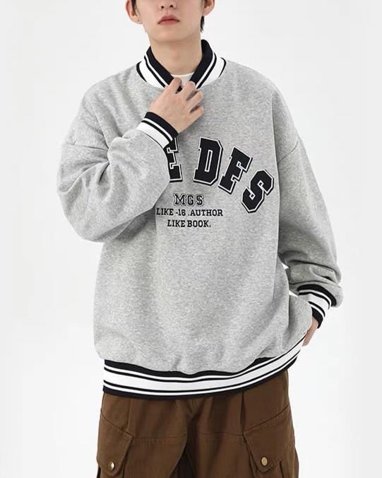 American retro round neck casual sweatshirt