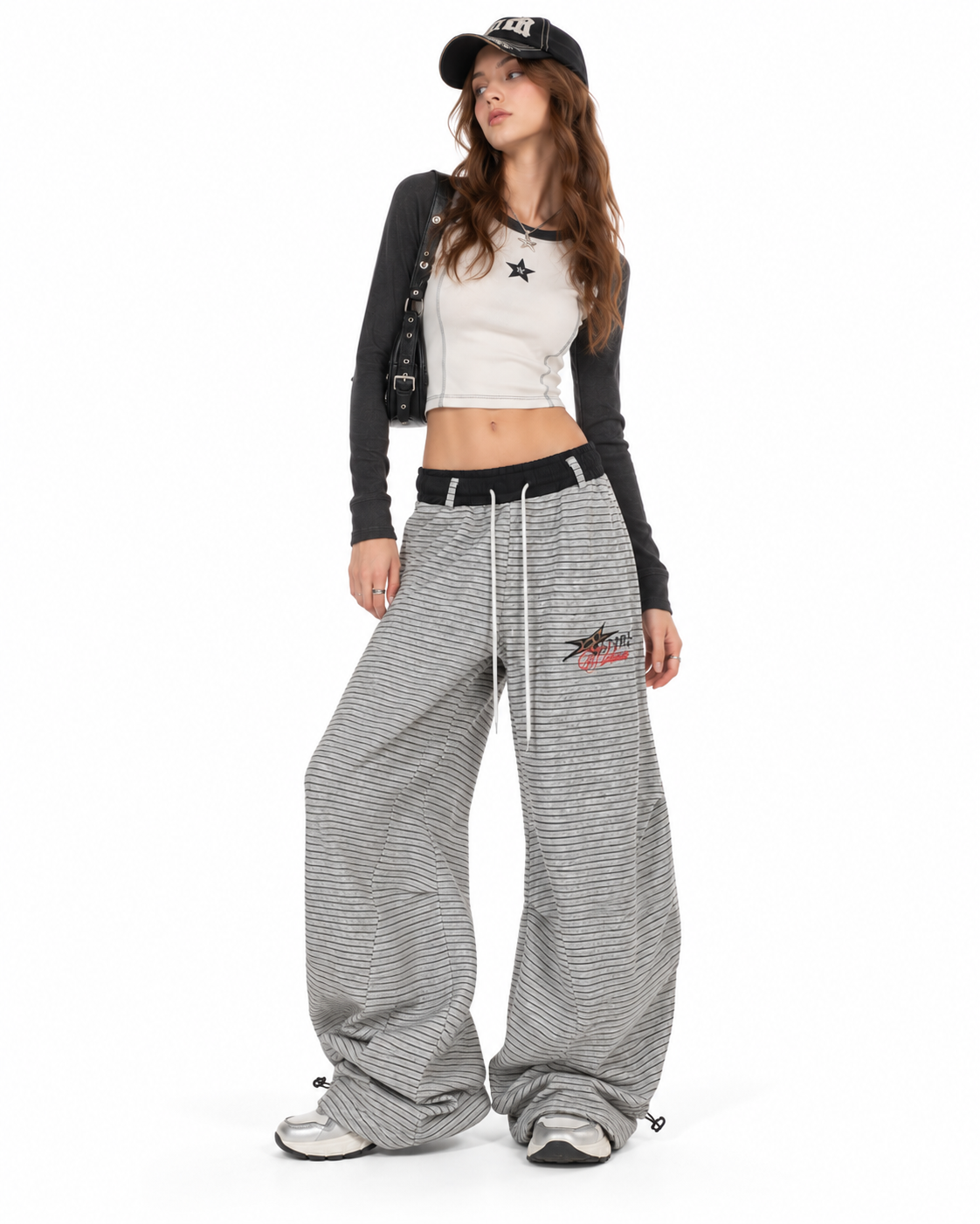 Retro contrast casual pants