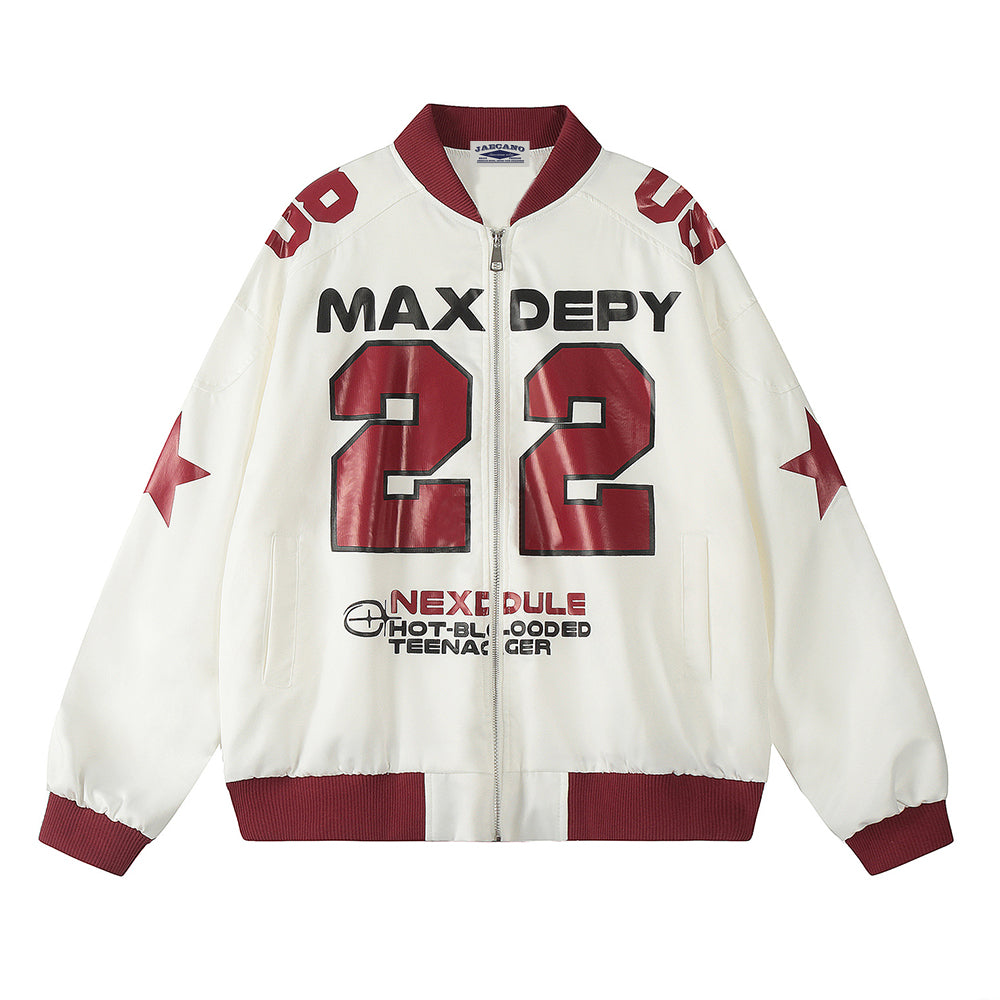 Retro contrast letter jacket