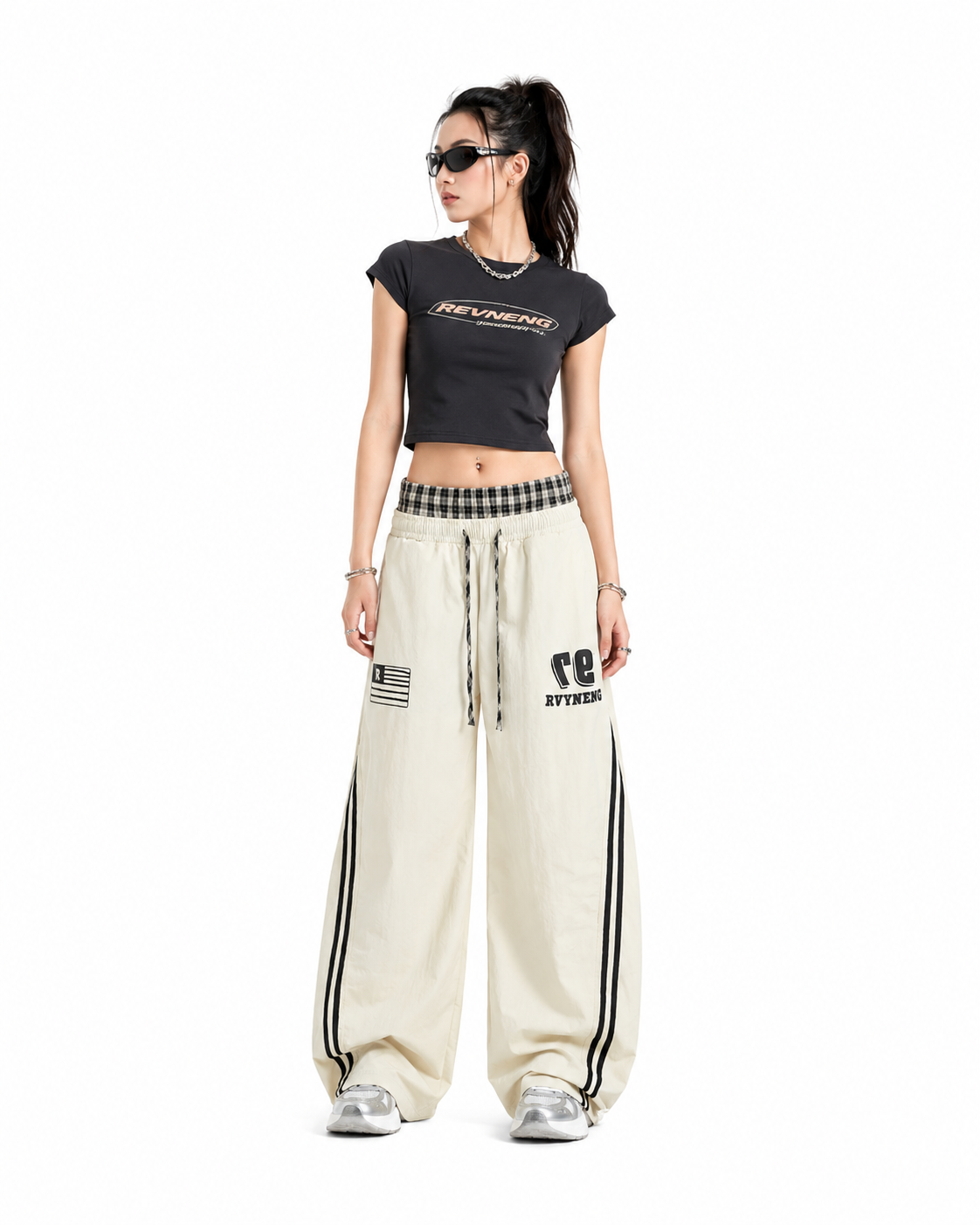 plaid loose casual pants