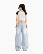 Ripped and frayed jeans