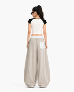 Patchwork waistband casual trousers