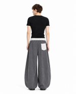 Patchwork waistband casual trousers