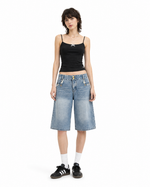 Studded distressed capri pants