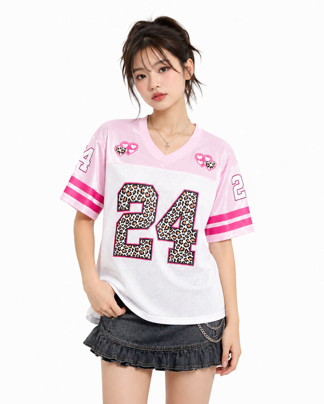 Retro color-blocked short-sleeved shirt