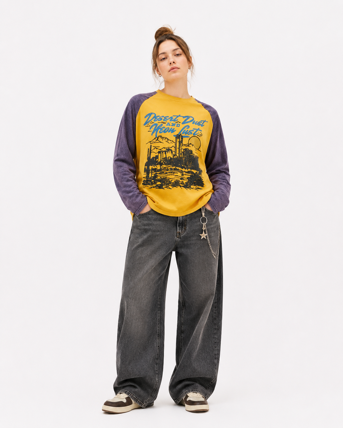 Color-blocked casual versatile long-sleeved shirt