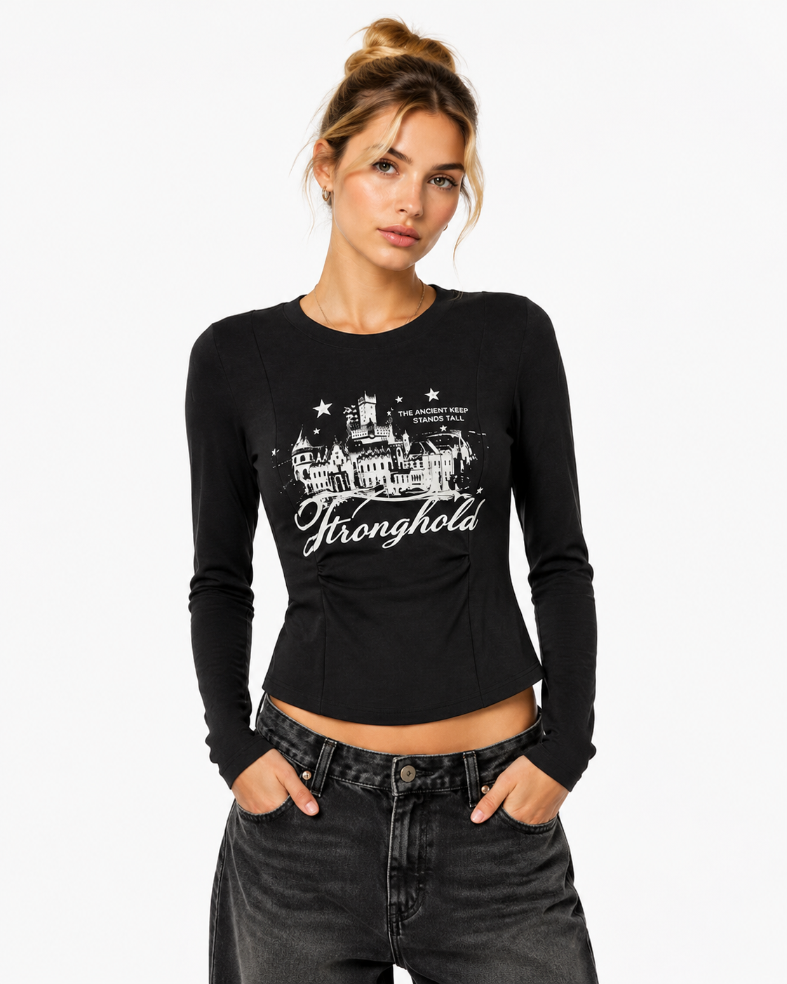 Retro round neck long sleeve