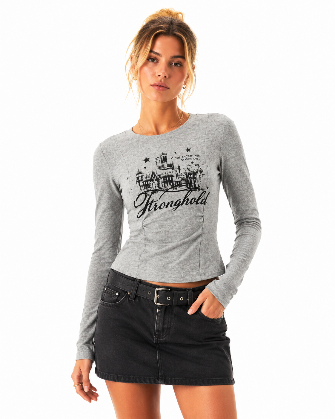 Retro round neck long sleeve