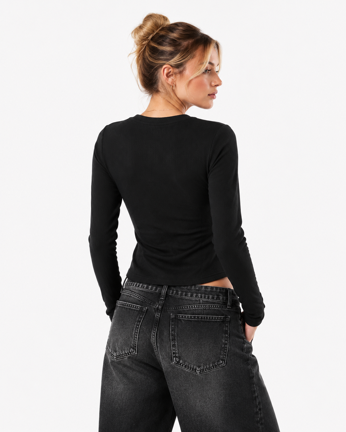 Retro round neck long sleeve