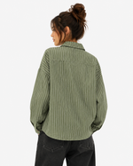 Vertical striped long-sleeved shirt