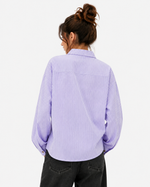 Vertical striped long-sleeved shirt