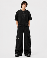 Retro multi-pocket casual pants