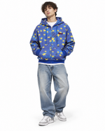Star-patterned hooded casual jacket