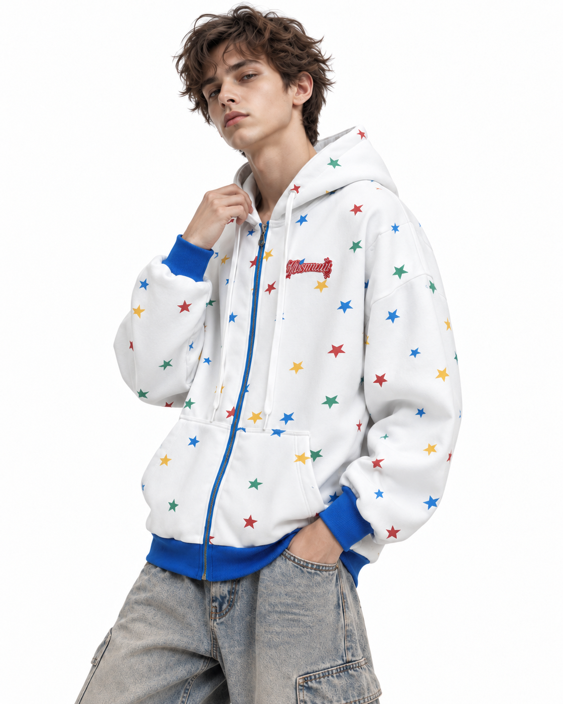Colorful star hooded jacket