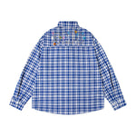 Retro casual plaid long-sleeved shirt
