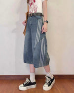 Vintage Washed Cropped Denim Shorts