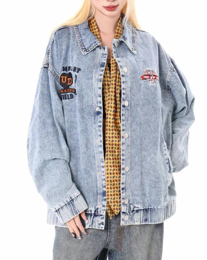 vintage embroidered denim jacket