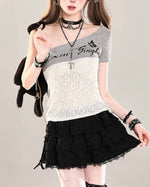 Retro off-shoulder short sleeves (women's)