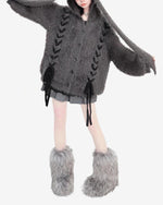 Cute lazy ear sweater cardigan (women)