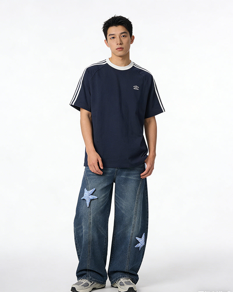 Distressed Embroidered Jeans