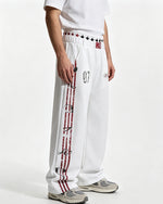 Distressed wide-leg casual pants
