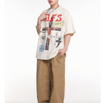 American retro cross print short sleeves 