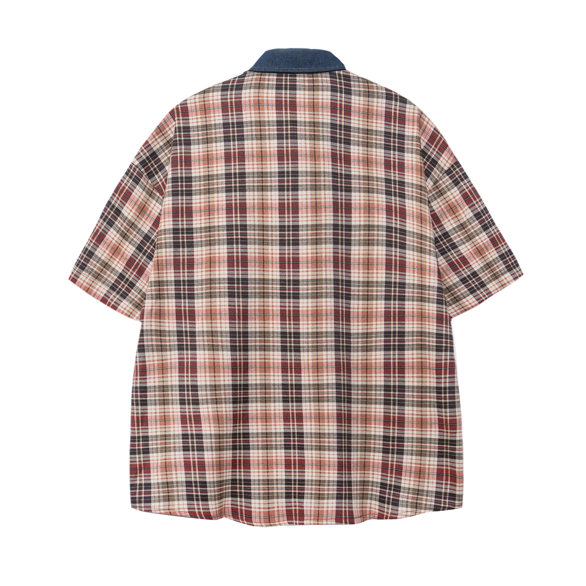 Simple plaid short-sleeved shirt