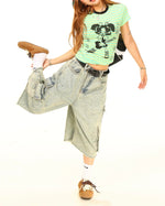 Distressed washed shorts